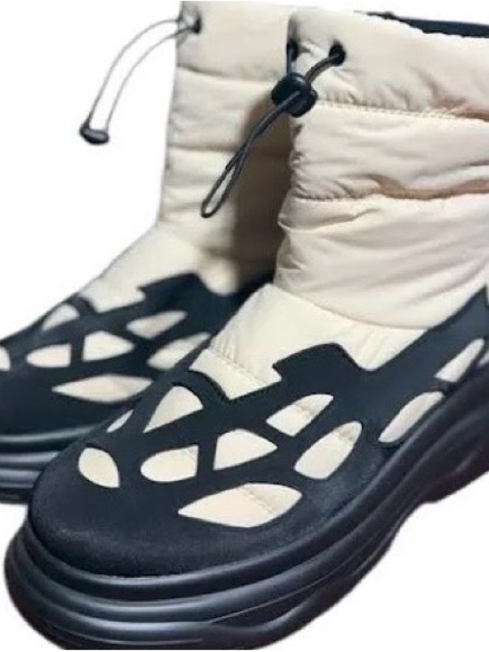 koi Men's Black & Cream Winter Rain Boots